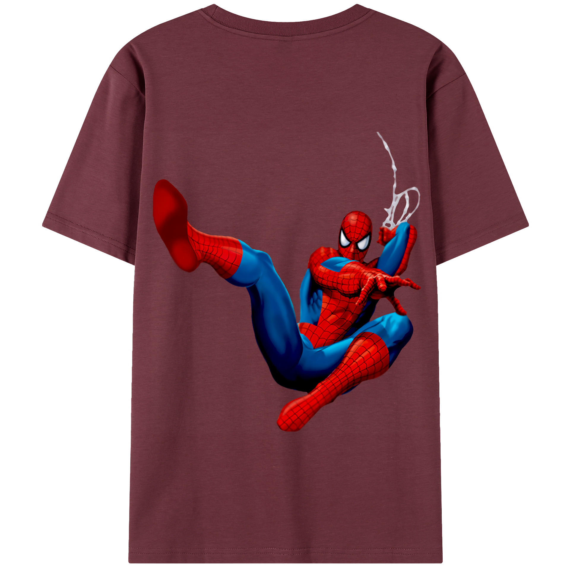 （画像用） Spider Man スパイダーマン 綿100％半袖Tシャツ（背面プリント）